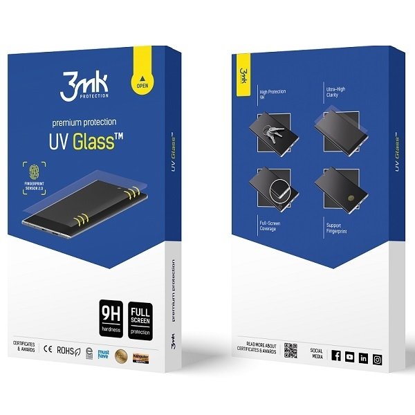 3MK UV Glass Samsung Note 10 Plus kijelzővédő 9H üvegfólia + UV lámpa