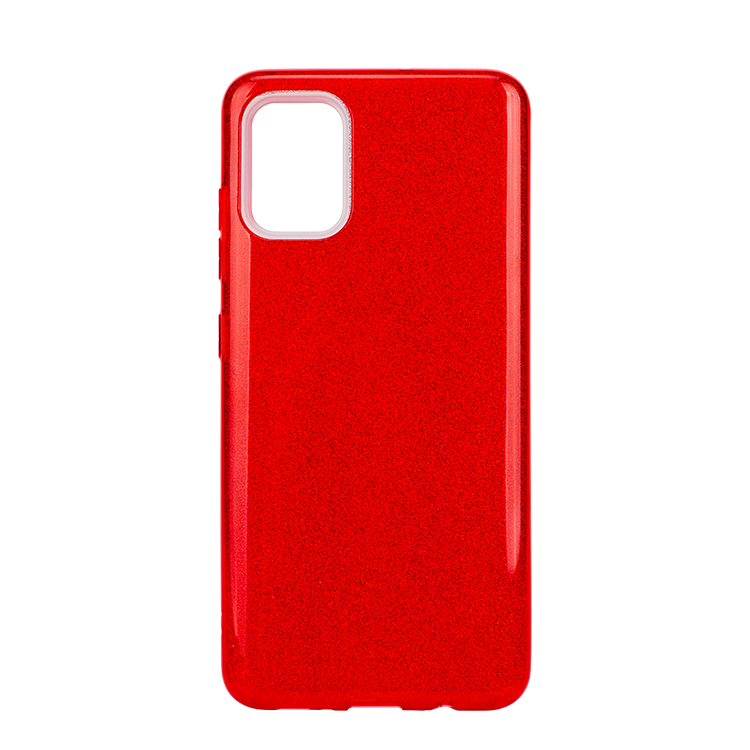 Samsung A51 SMD 3 rétegű TPU bling flitteres szilikon tok piros