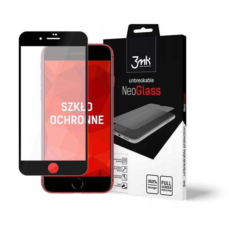 iPhone 7/8/SE 2020/SE 2022 3MK Neoglass kijelzővédő hybrid üvegfólia fekete