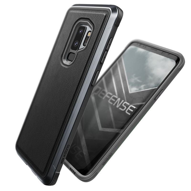 X-DORIA Defense Lux tok Samsung Galaxy S9 Plus fekete bőrhatású ütésálló