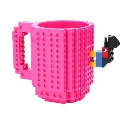 LEGO mintájú 350 ml bögre építőelemmel magenta színben