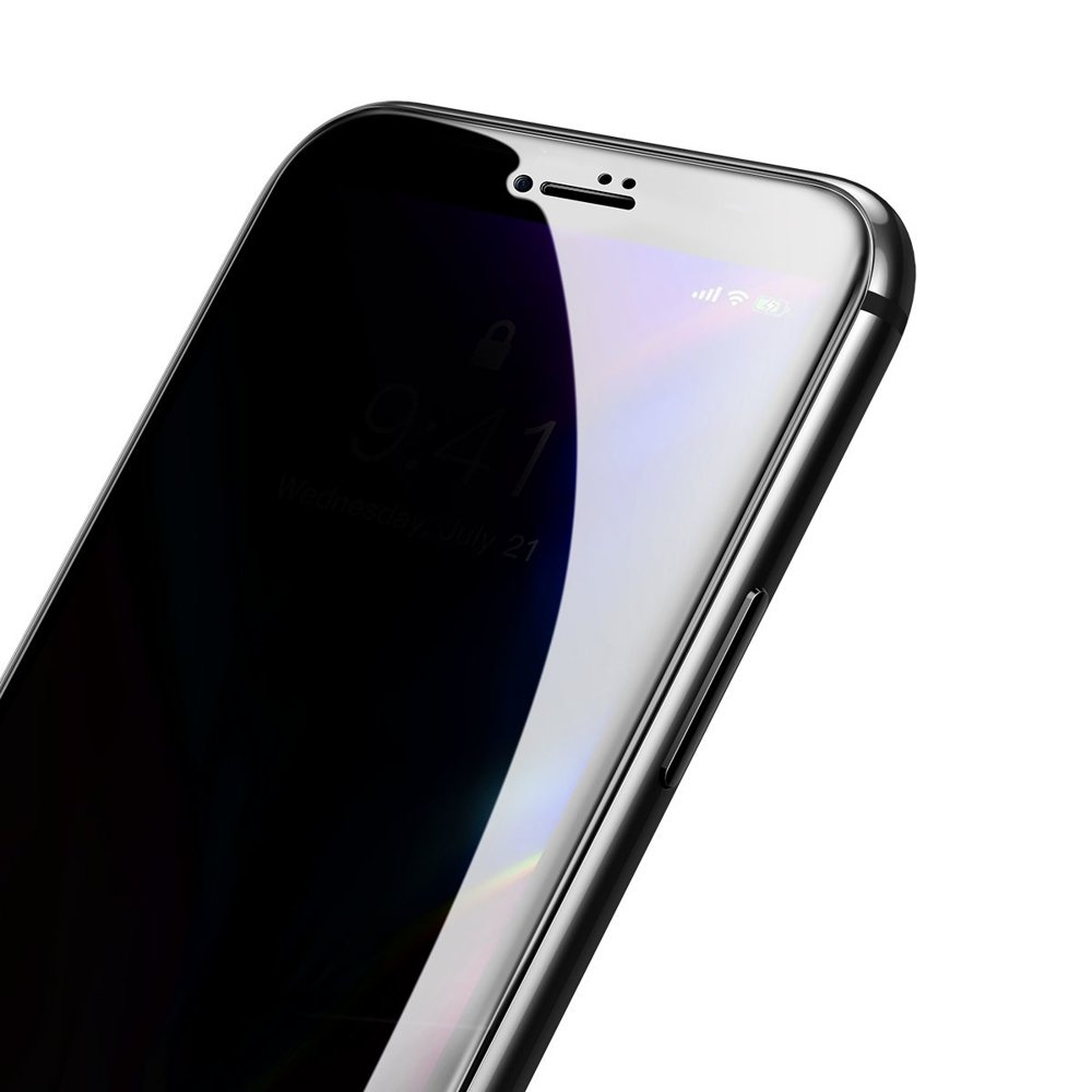 Baseus 0.23 mm Anti Spy ívelt repedés ellenálló üvegfólia iPhone 7/8/SE 2020 fekete (SGAPIPH8N-ATG01)