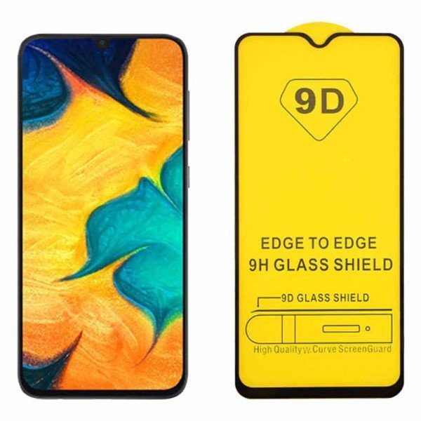 9D flexibilis kijelzővédő üvegfólia Samsung A41 fekete