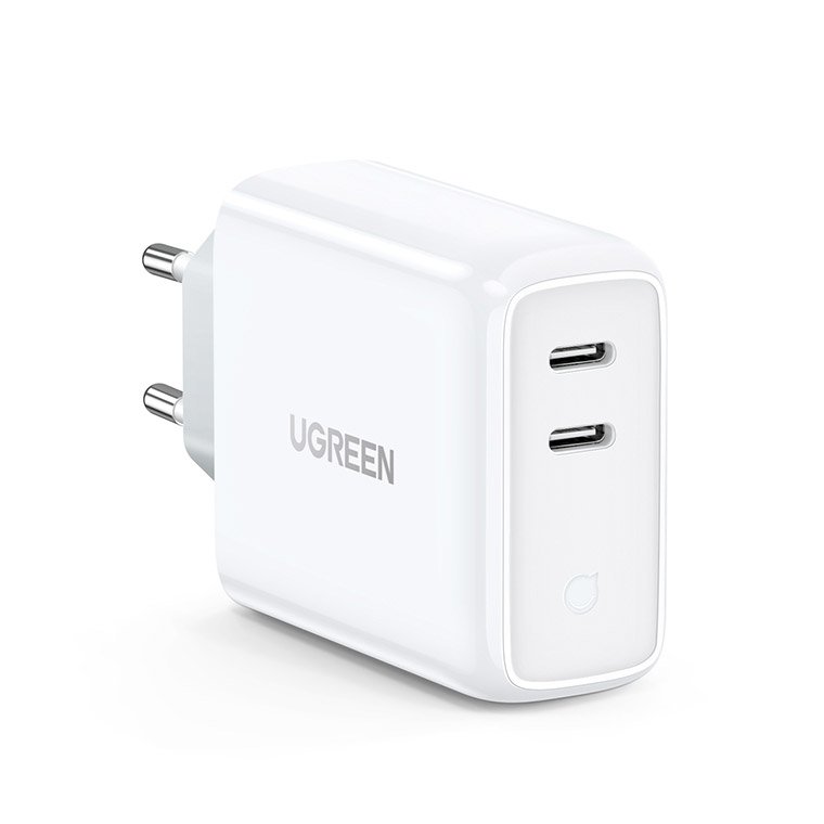 Ugreen univerzális hálózati töltő adapter 2x USB Type-C 30W fehér Quick Charge (70264 CD199)