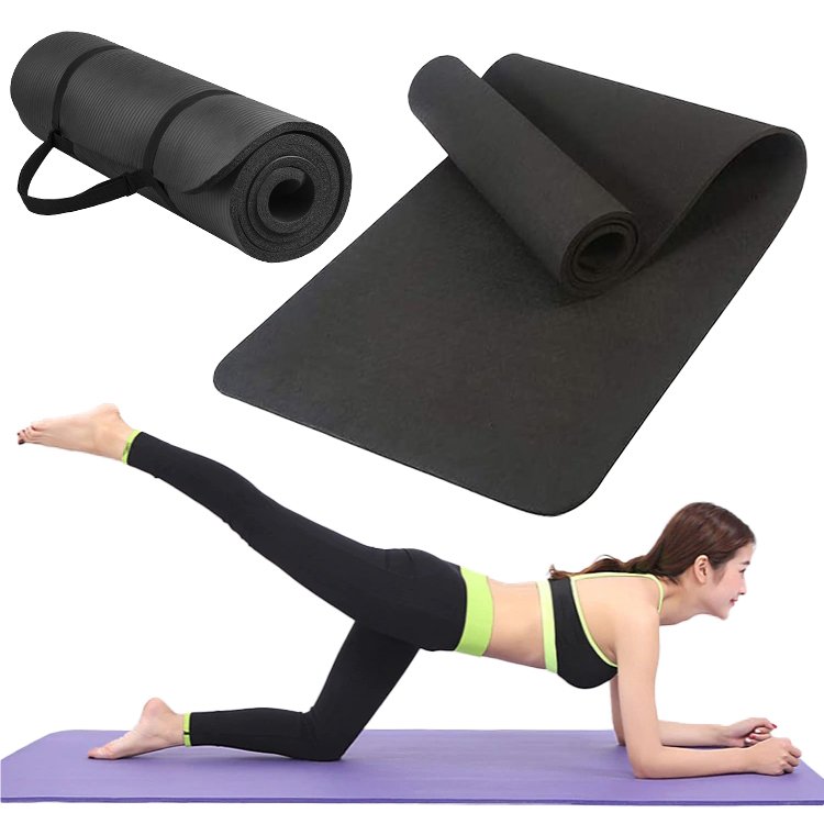 Gymnastic csúszásmentes fitness matrac edzéshez 181 cm x 63 cm x 1 cm fekete