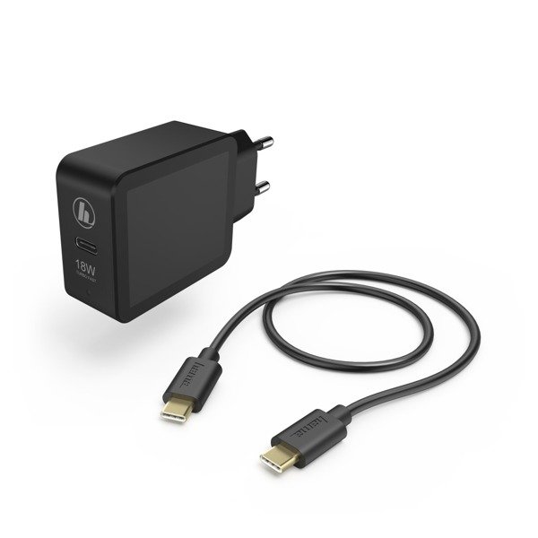 Hama Qualcomm® Quick Charge ™ hálózati töltő USB-C aljzattal PD + Type-C kábel 1.5 m fekete