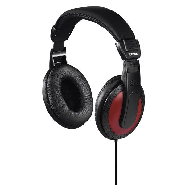 Hama Basic4music 3.5 mm vezetékes fejhallgató fekete/piros
