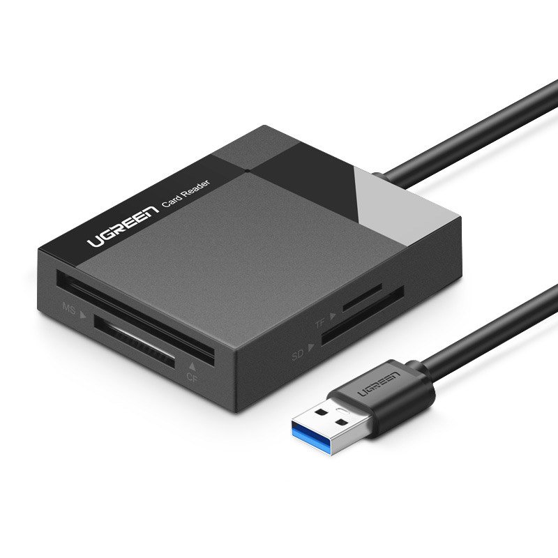 Ugreen USB 3.0 SD / micro SD / CF / MS kártyaolvasó fekete (30231)