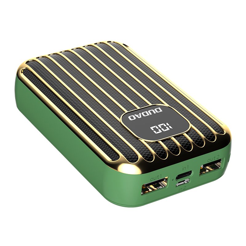 Dudao Powerbank 10000 mAh 2x USB / USB Type C / micro USB 2A LED kijelzővel zöld (K11Pro-G)