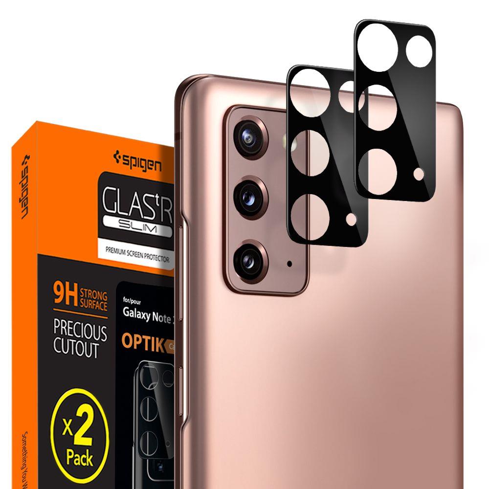 Spigen Optik.TR 2x kameralencsevédő 9H üveg Samsung Note 20 fekete