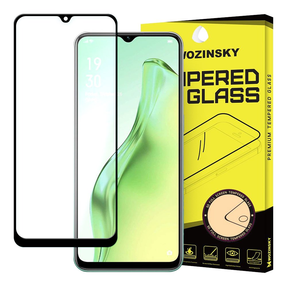 Wozinsky 9H kijelzővédő üvegfólia Oppo A31 fekete