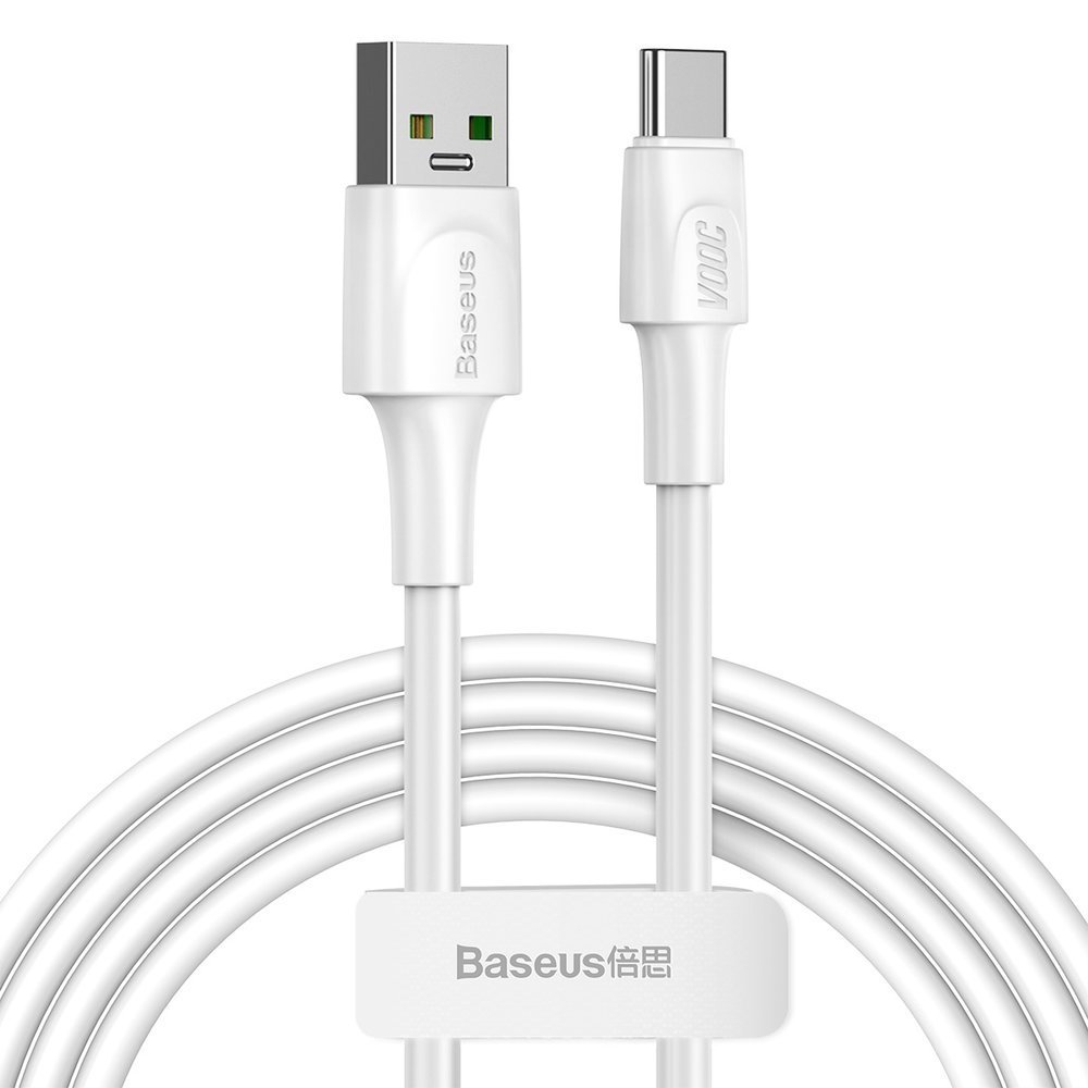 Baseus USB/USB-Type C kábel VOOC QC 3.0 5A 2m fehér (CATSW-G02)