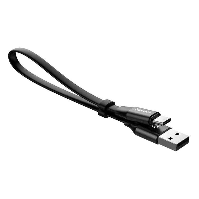 Baseus Nimble lapos USB / USB-C kábel 2A 23Cm fekete (CATMBJ-01)