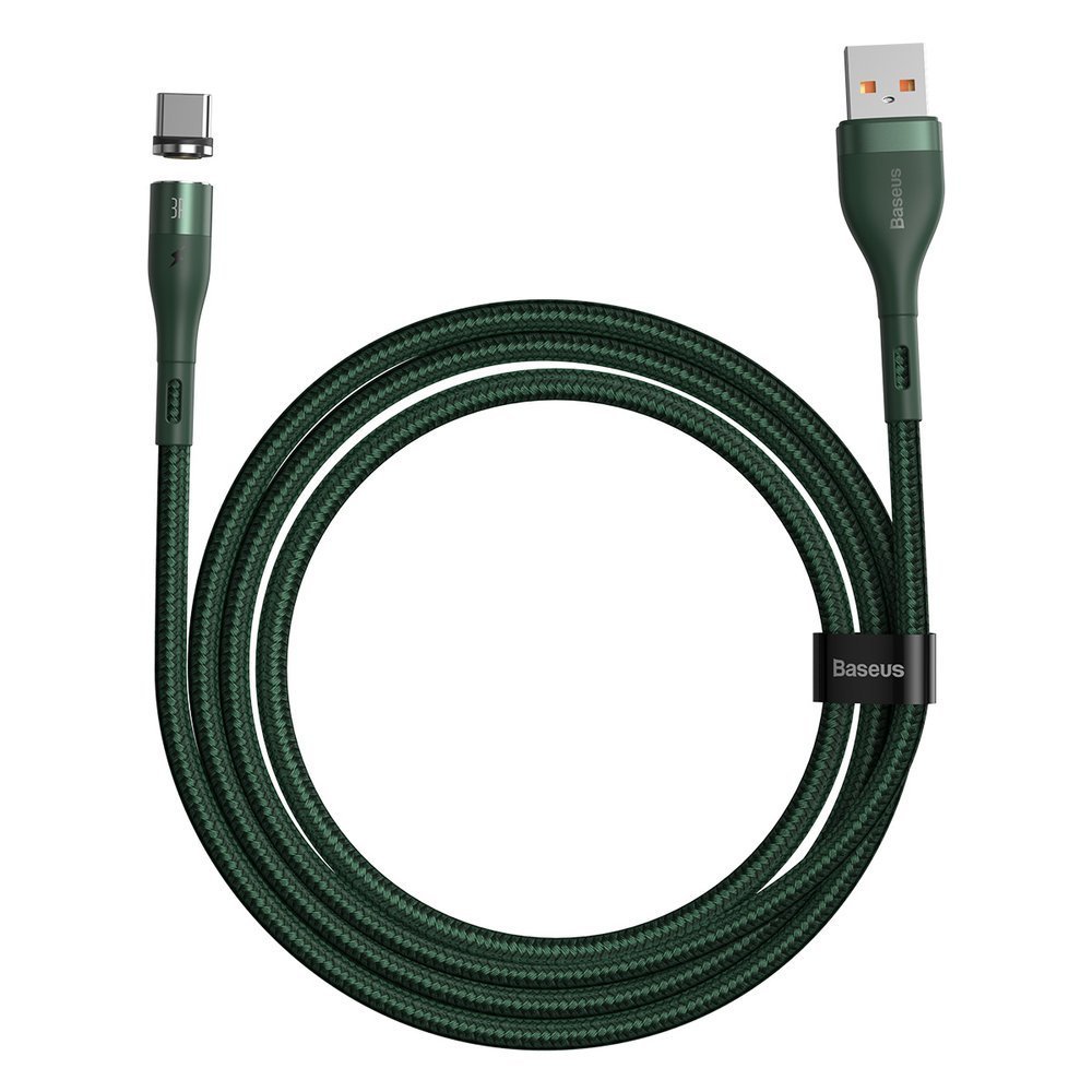 Baseus Zinc mágneses kábel USB/ USB Type-C AFC 3A 1m zöld (CATXC-M06)