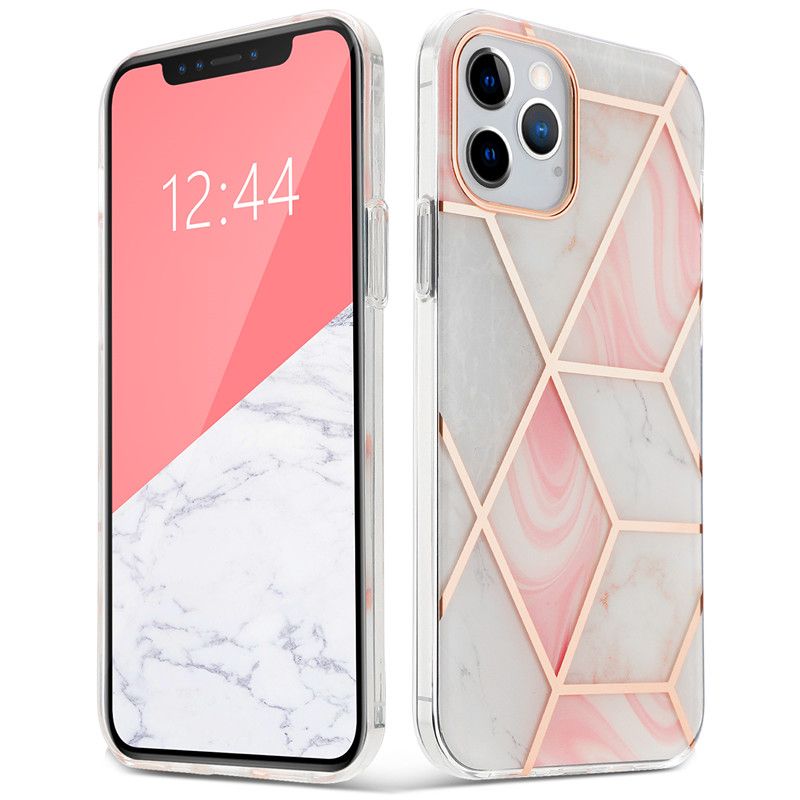 iPhone 12 mini Tech-Protect Marble tok pink
