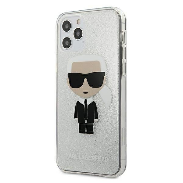 iPhone 12 Pro MAX Karl Lagerfeld KLHCP12LPCUTRIKSL Ikonik Glitter Karl tok ezüst