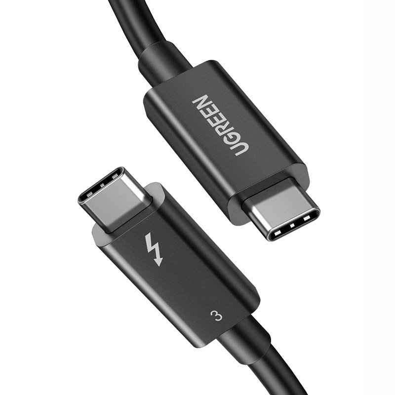 Ugreen USB Type-C - USB Type-C kábel Thunderbolt 3 - 40 Gbps / USB 3.2 Gen 2 QC 100W 5A gyorstöltéssel 0.5m fekete (US341 80324)