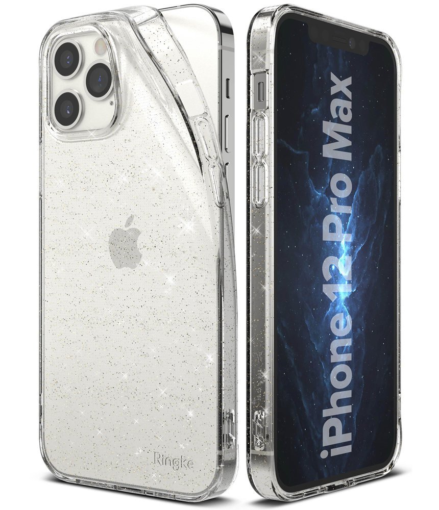 iPhone 12 Pro MAX Ringke Air Ultravékony TPU gél tok flitteres átlátszó (ARAP0041)