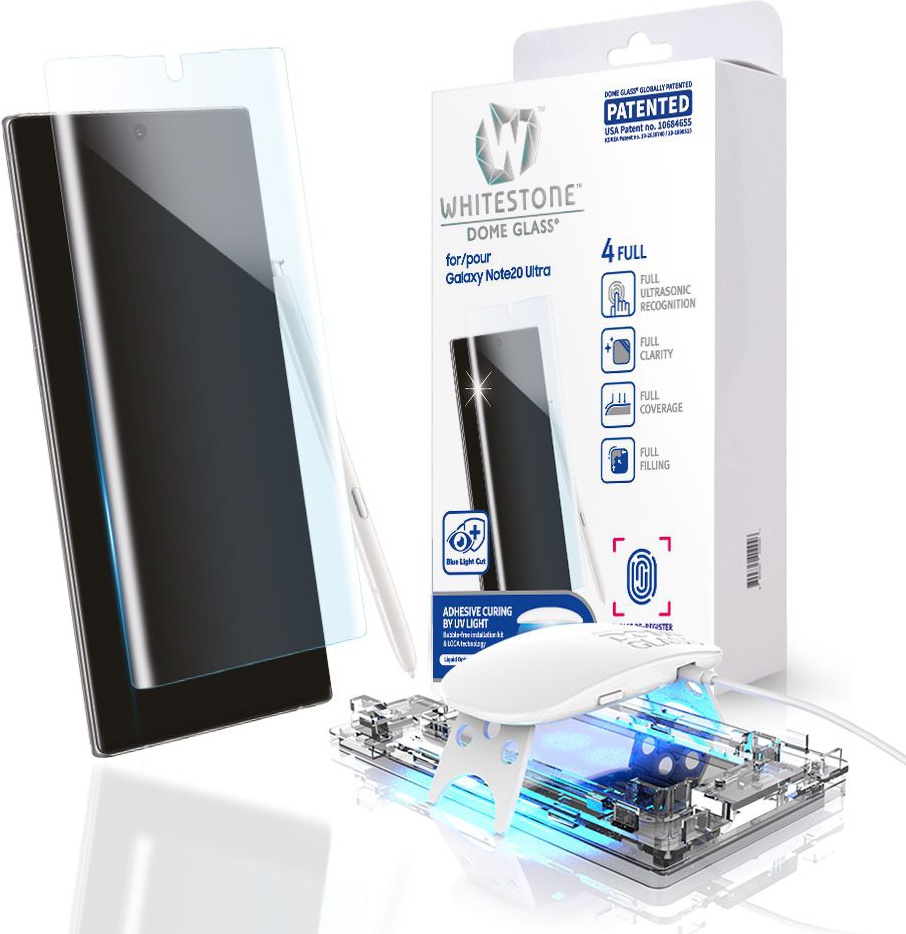 Samsung Note 20 Ultra Whitestone Dome Glass 9H kijelzővédő üvegfólia UV lámpával