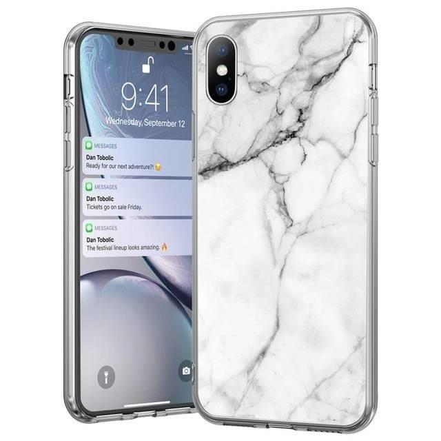 iPhone 12/ 12 Pro Wozinsky márvány mintás tok fehér