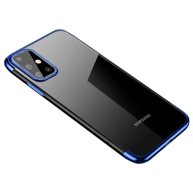 Clear Color Electroplating TPU gél tok Samsung A41 kék