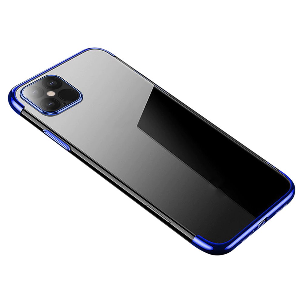 iPhone 12 Pro MAX Clear Color Electroplating TPU gél tok kék