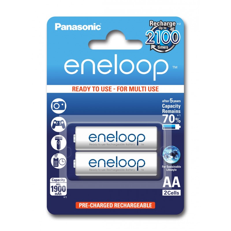 Panasonic Eneloop R6 / AA 1900mAh elem 2 db blister
