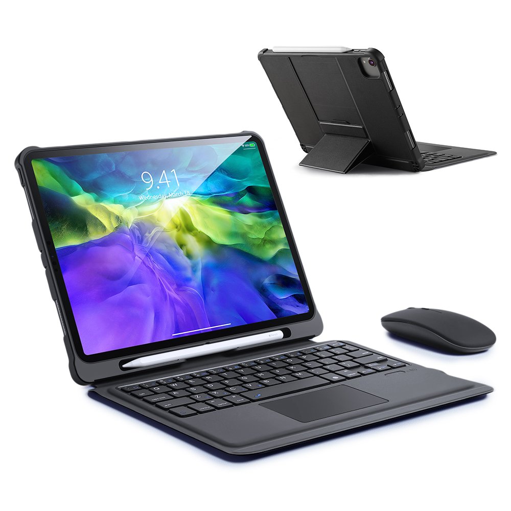 Dux Ducis Bluetooth touchpad és billentyűzet tok iPad Pro 11'' 2020 fekete