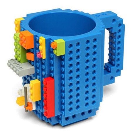 LEGO mintájú 350 ml bögre építőelemmel kék színben