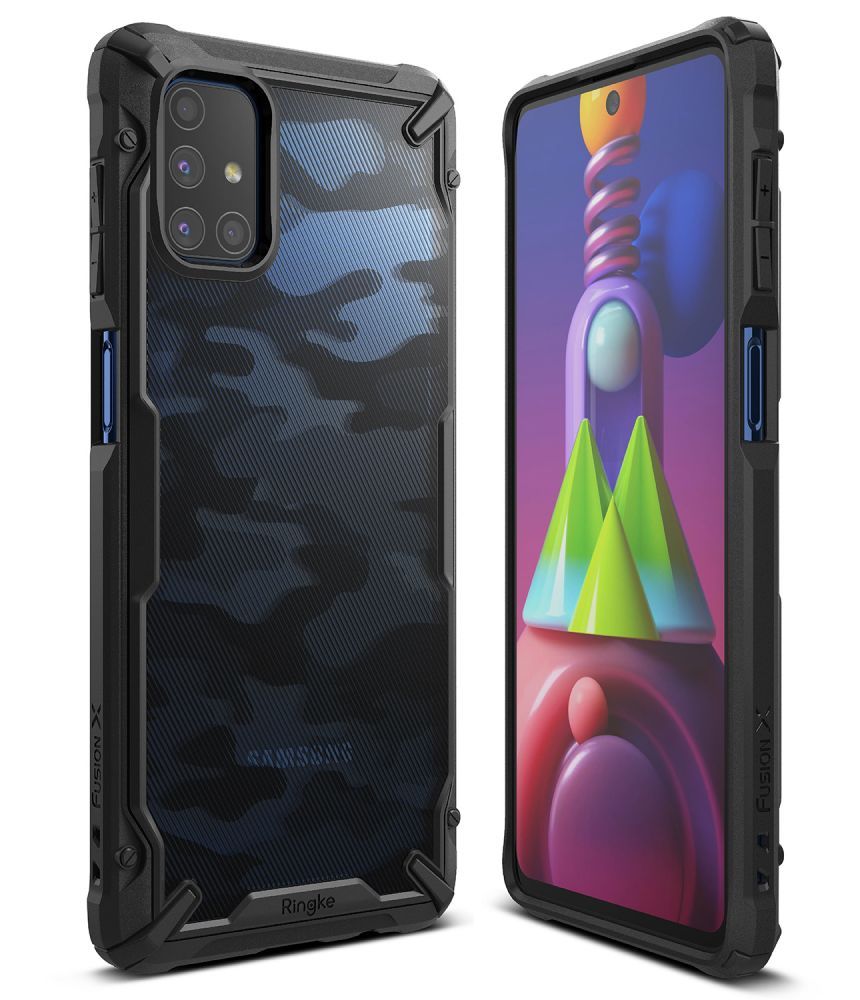 Samsung M51 tok Ringke Fusion X terepmintás fekete (XDSG0043)