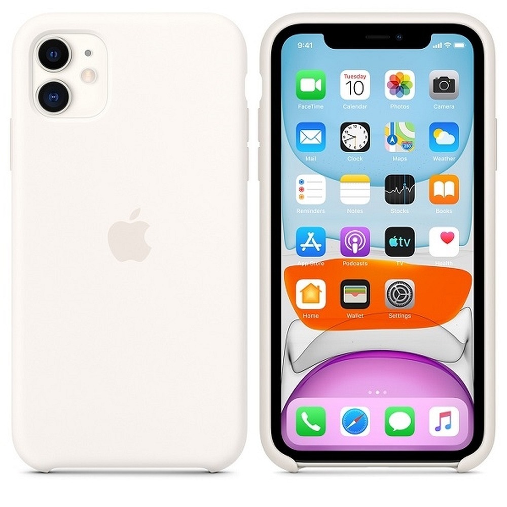 Apple gyári szilikon tok iPhone 11 fehér (MWVX2ZM/A)