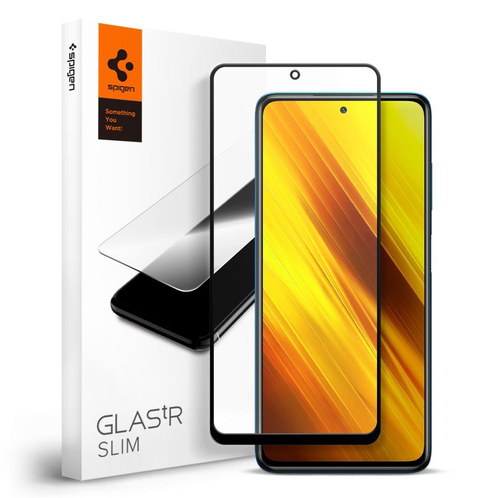 Spigen Glass.Fc kijelzővédő üvegfólia Xiaomi Poco X3 NFC fekete