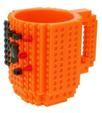 LEGO mintájú 350 ml bögre építőelemmel narancssárga színben