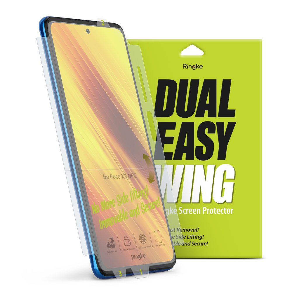 Ringke Dual Easy 2x kijelzővédő PET fólia Xiaomi Poco X3 NFC (DWXI0003)