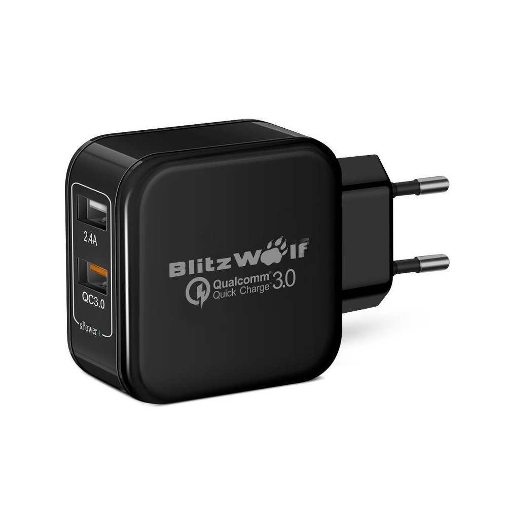 BlitzWolf BW-S6 30W hálózati töltő adapter 2x USB fekete
