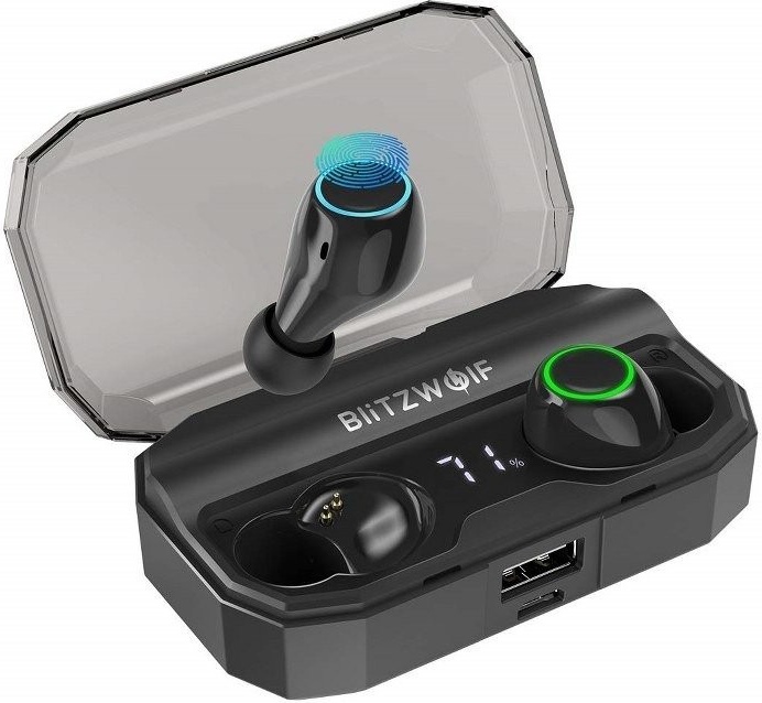 Blitzwolf BW-FYE3S TWS vezeték nélküli fülhallgató kijelzővel Bluetooth 5.0 fekete