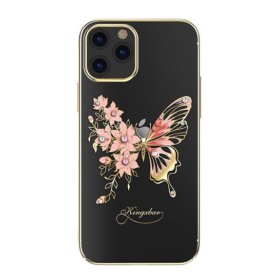 Kingxbar Butterfly Series tok Swarovski kristállyal iPhone 12/ 12 Pro arany