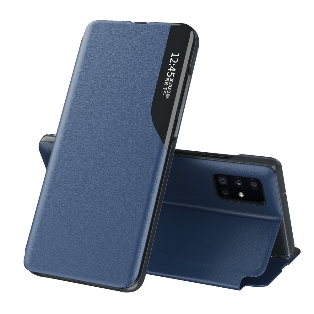 Eco Leather View Case intelligens fliptok Huawei P40 Lite E kék