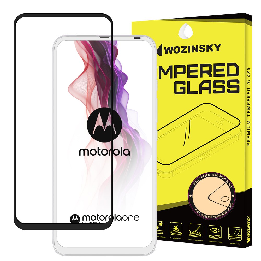 Wozinsky Super Tough kijelzővédő üvegfólia Motorola One Fusion+ (Fusion Plus) fekete