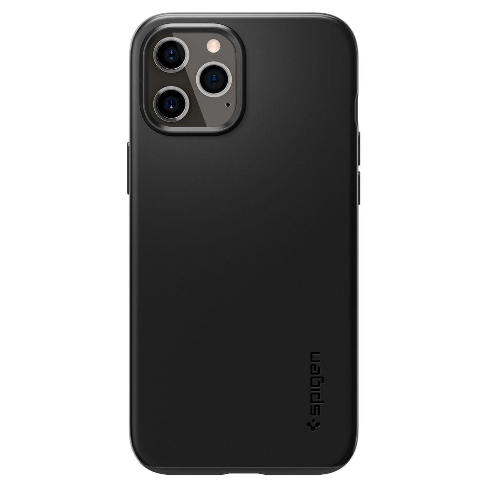 iPhone 12/ 12 Pro Spigen Thin Fit ultravékony tok fekete színben (ACS01696)
