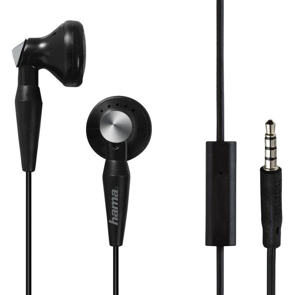 Hama Basic4music 3.5 mm jack vezetékes fülhallgató mikrofonnal fekete