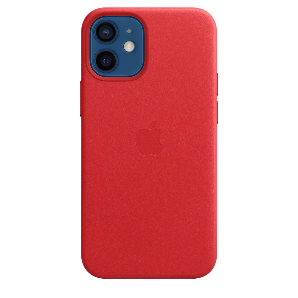 iPhone 12 mini Apple gyári valódi bőr tok (PRODUCT)RED Piros (MHK73ZM/A)