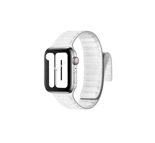 XPROTECTOR Mágneses bőr szíj Apple Watch 42/44/45 mm fehér