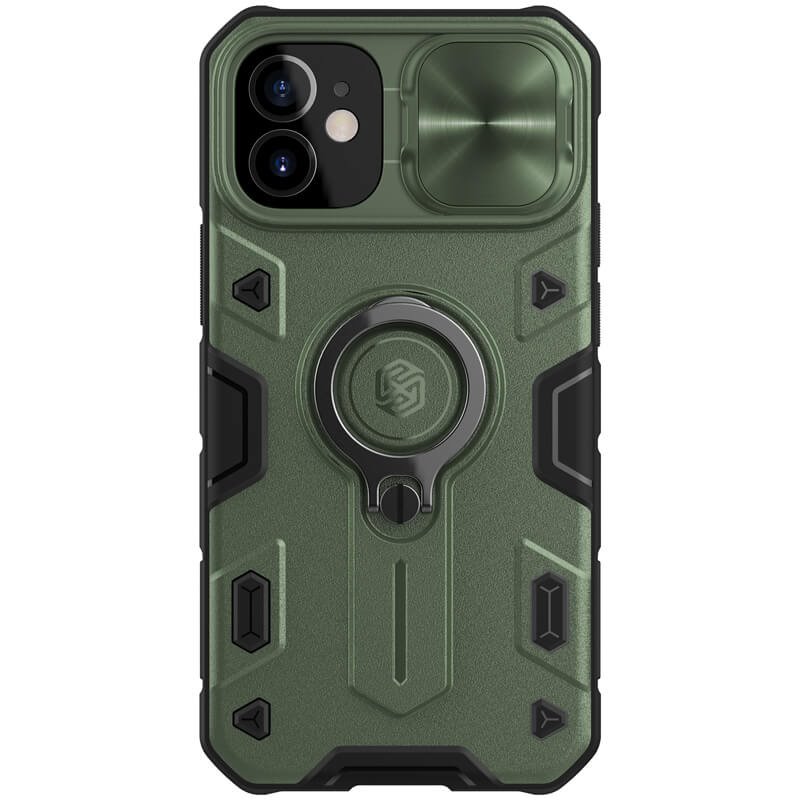 iPhone 12 mini Nillkin CamShield Armor tok Deep Green - logo kivágás nélkül