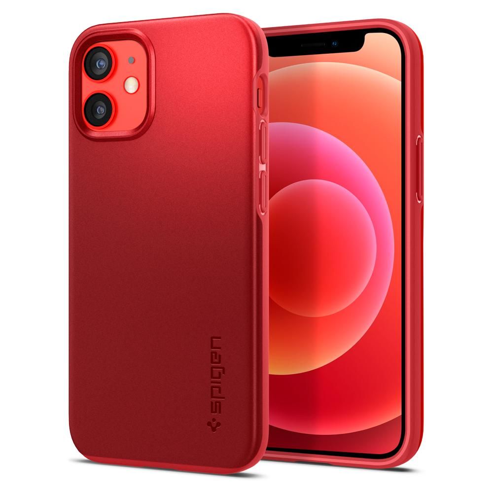 iPhone 12 mini Spigen Thin Fit ultravékony tok piros (ACS02257)