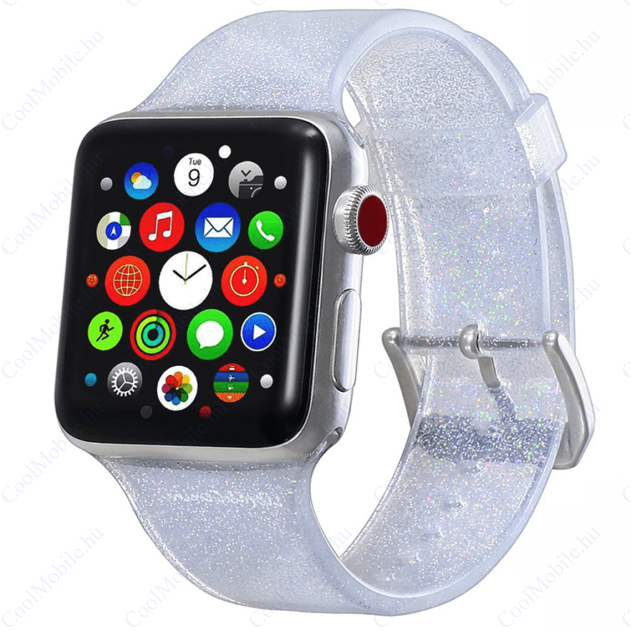 Xprotector csillámos szíj Apple Watch (38/40/41 mm) ezüst (116203)