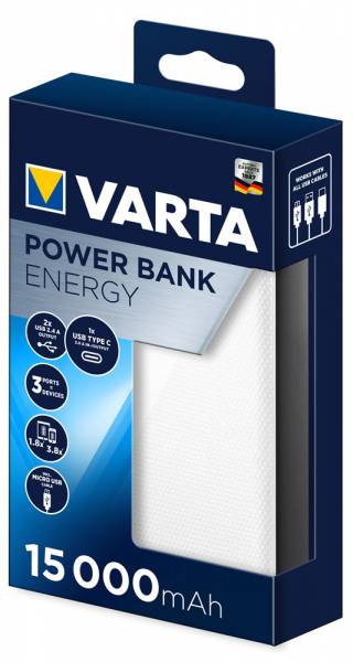 VARTA Power Bank Energy 15000mAh fehér