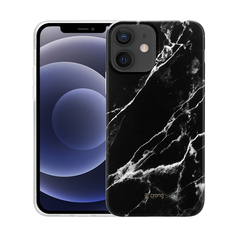 iPhone 12 / iPhone 12 Pro Crong Marble tok fekete