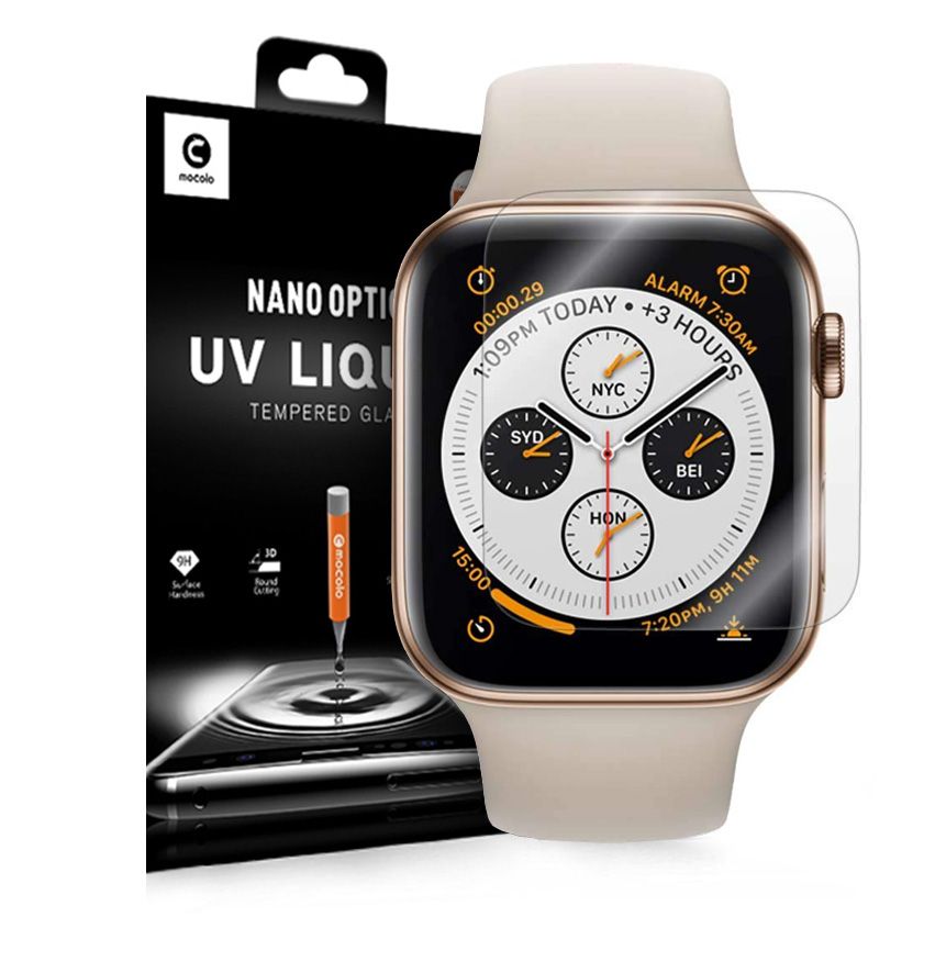 Mocolo kijelzővédő üvegfólia UV LED lámpával Apple Watch 4/5/6/SE (44MM)