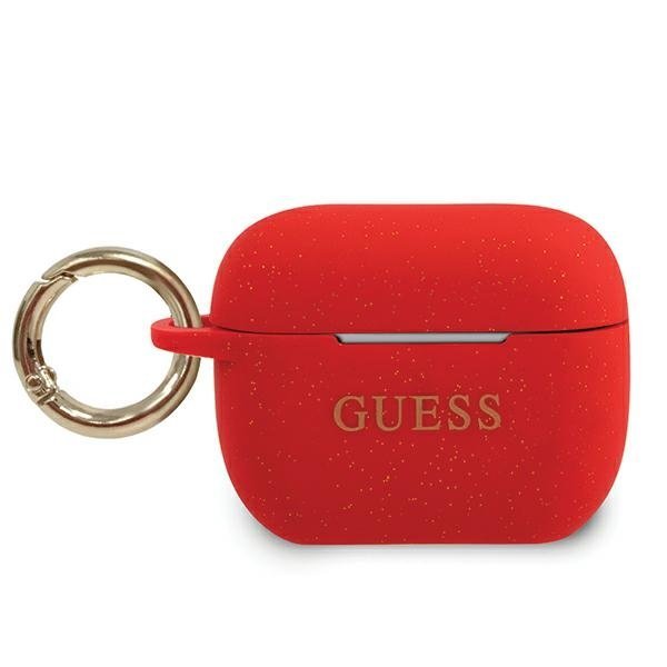 Guess Glitter Silicone GUACAPSILGLRE AirPods Pro 1/2 tok piros